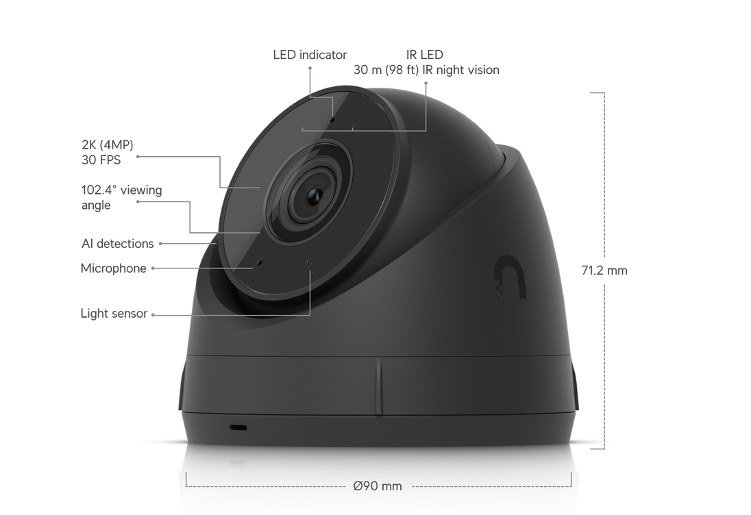 Ubiquiti UniFi G5 Turret Ultra | PoE security camera | 4MP 2K | Black