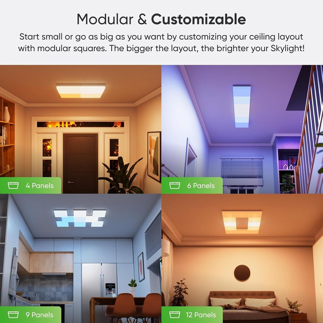 Nanoleaf Skylight | Smart ceiling light panels | 3 pack | RGBW