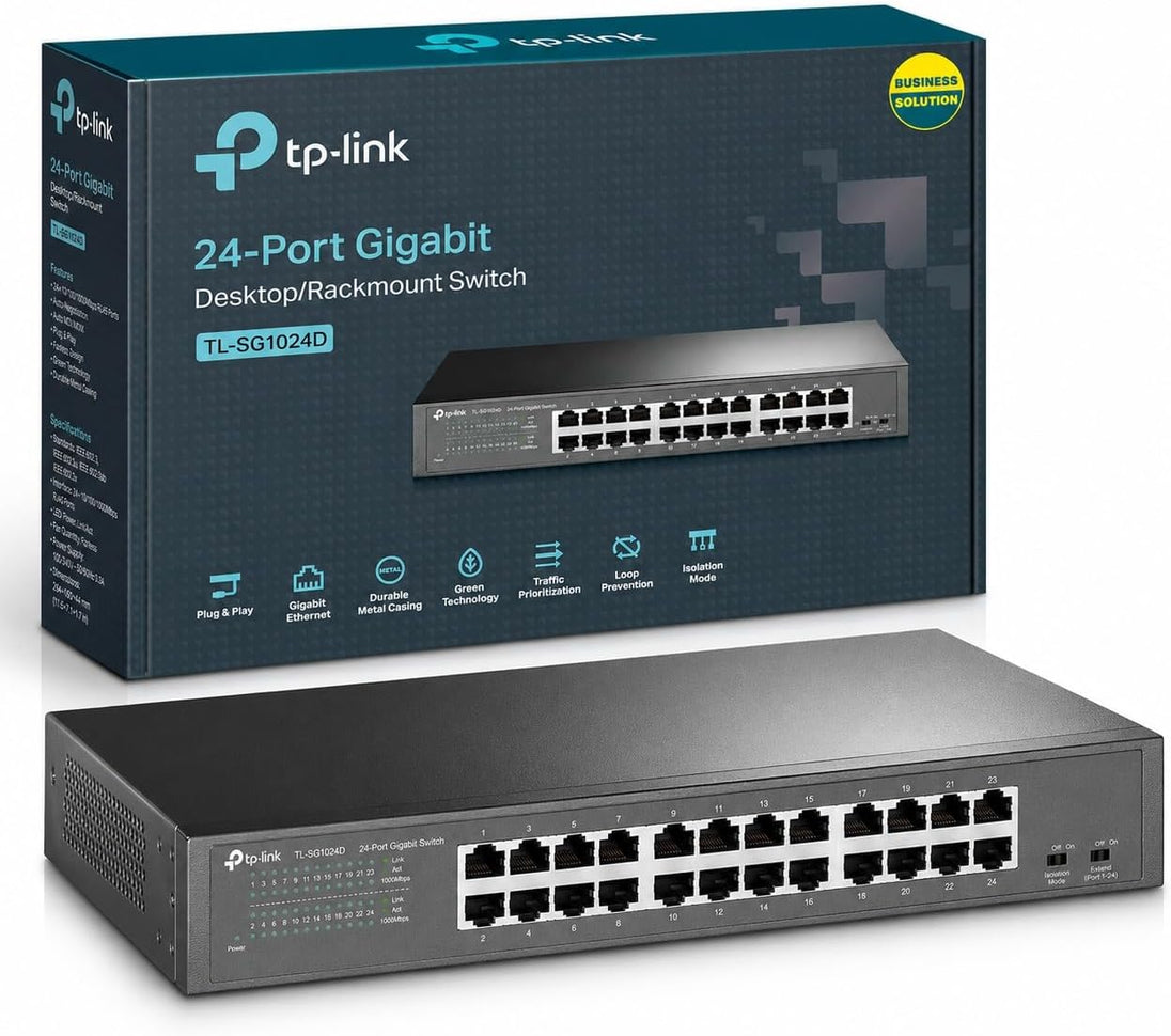 TP-Link TL-SG1024D | 24-port Gigabit network switch | Desktop or rack mount