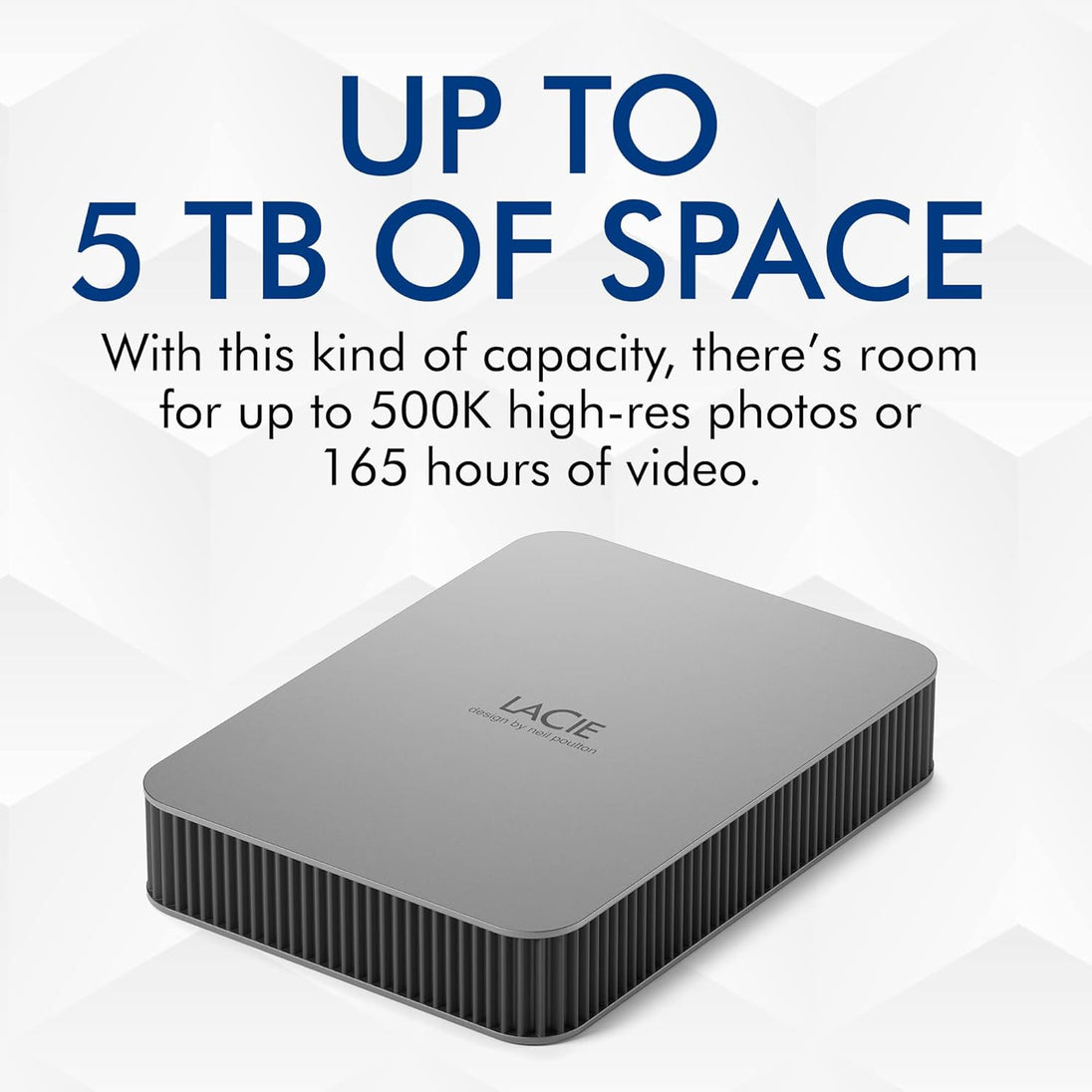 LaCie Mobile Drive | 5TB USB-C | Moon Silver
