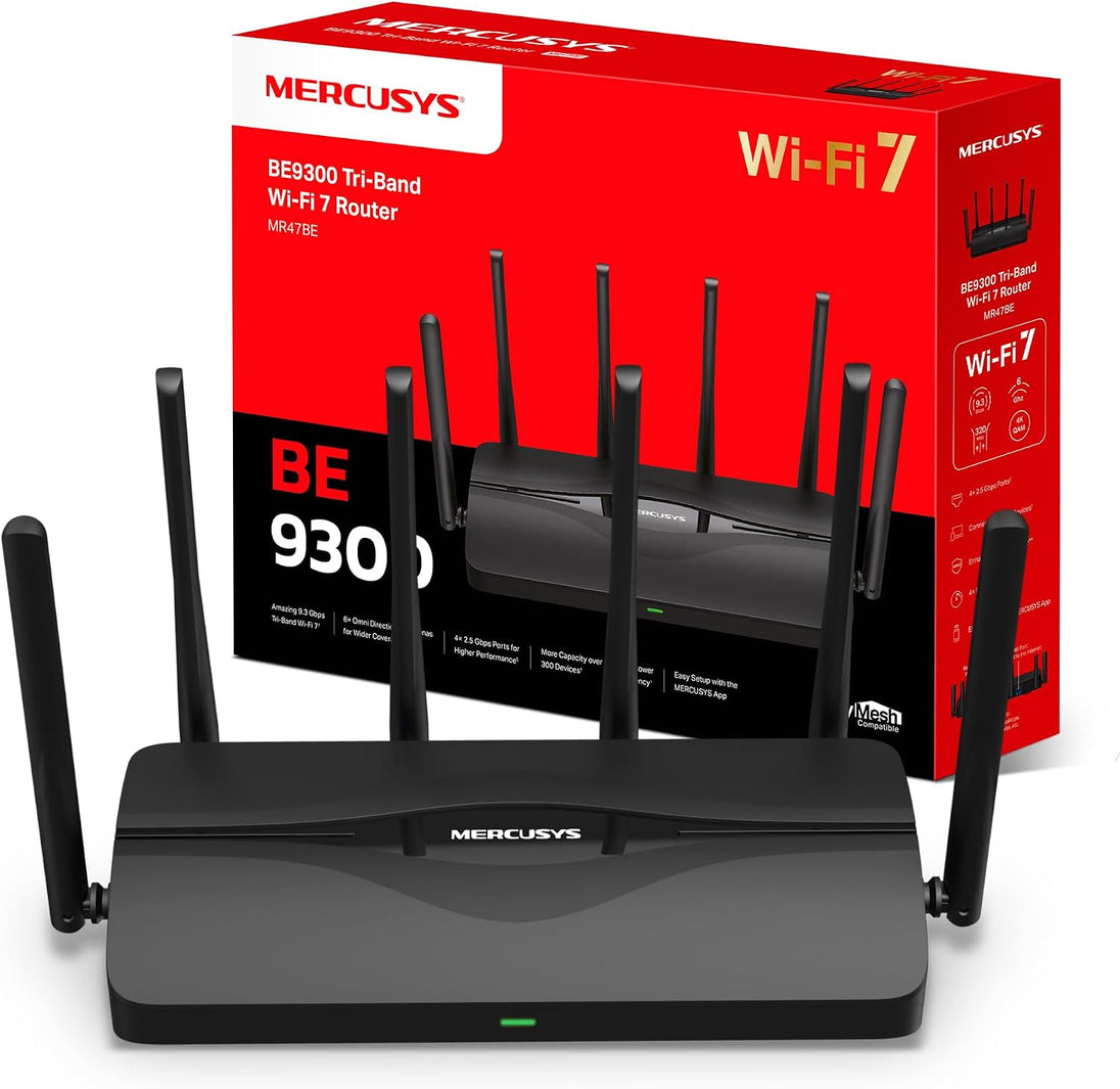 MERCUSYS MR47BE | Wi-Fi 7 router | Tri-band BE9300 | 2.5 Gbps ports