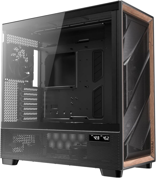 Antec FLUX PRO | Full tower PC case | 6 PWM fans | Black and walnut