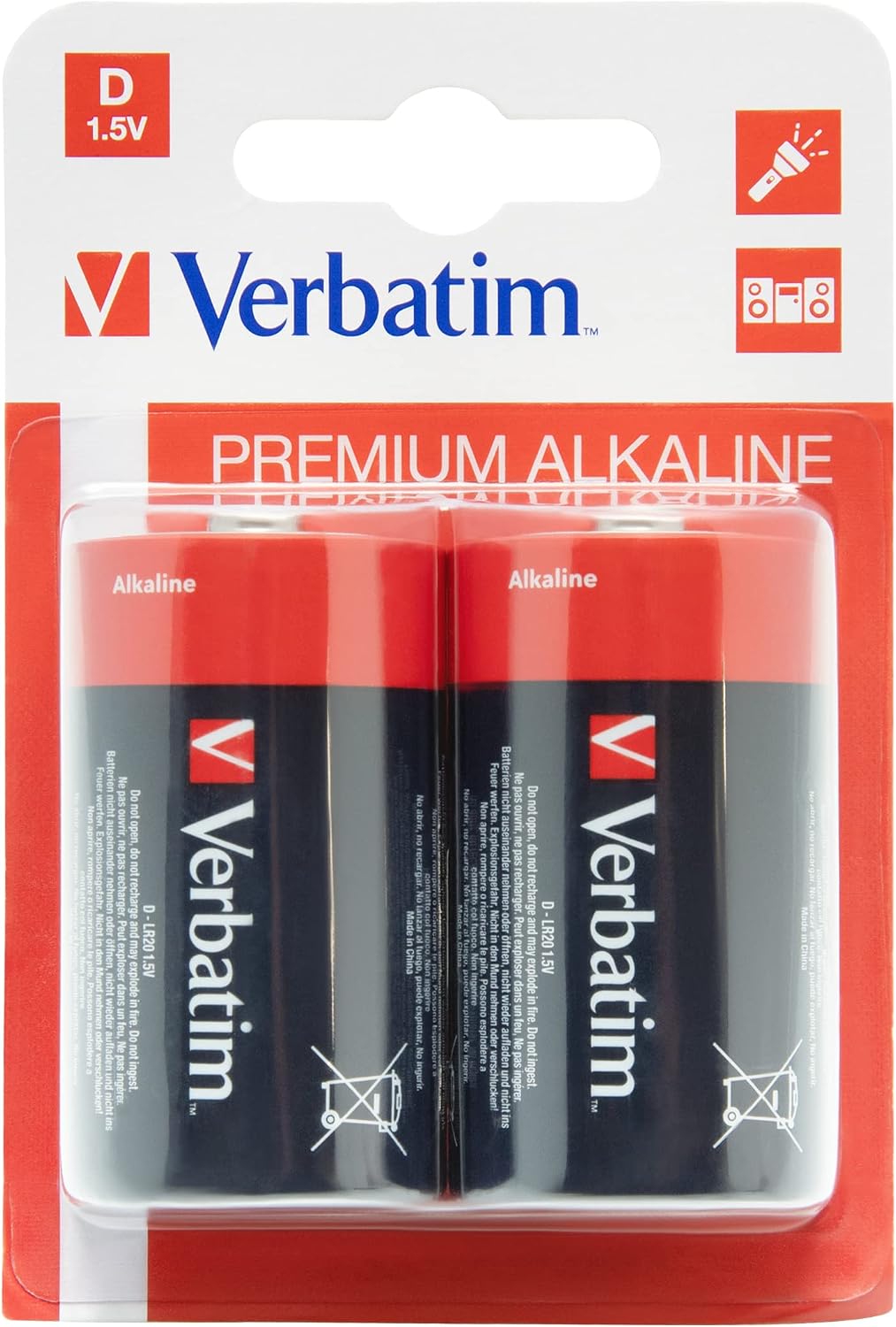 Verbatim 49923 | D alkaline batteries | 1.5V LR20 | 2 pack