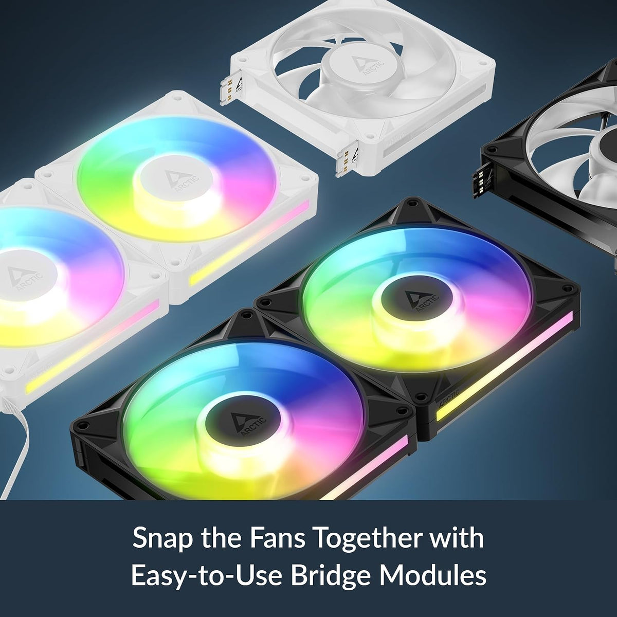 ARCTIC BioniX P12 A-RGB | 120 mm case fans | PWM 450–3000 rpm | White 3-pack