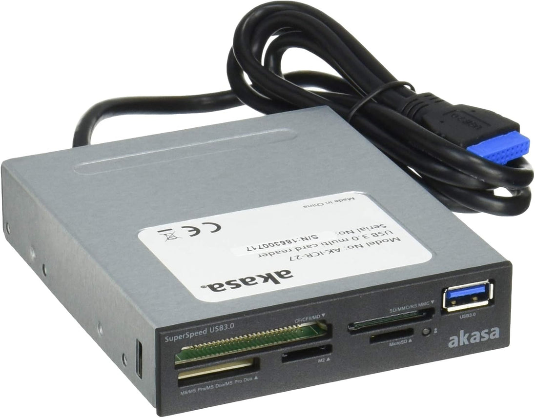 Akasa AK-ICR-27 | Internal multi card reader | USB 3.0 UHS-II | 3.5-inch bay