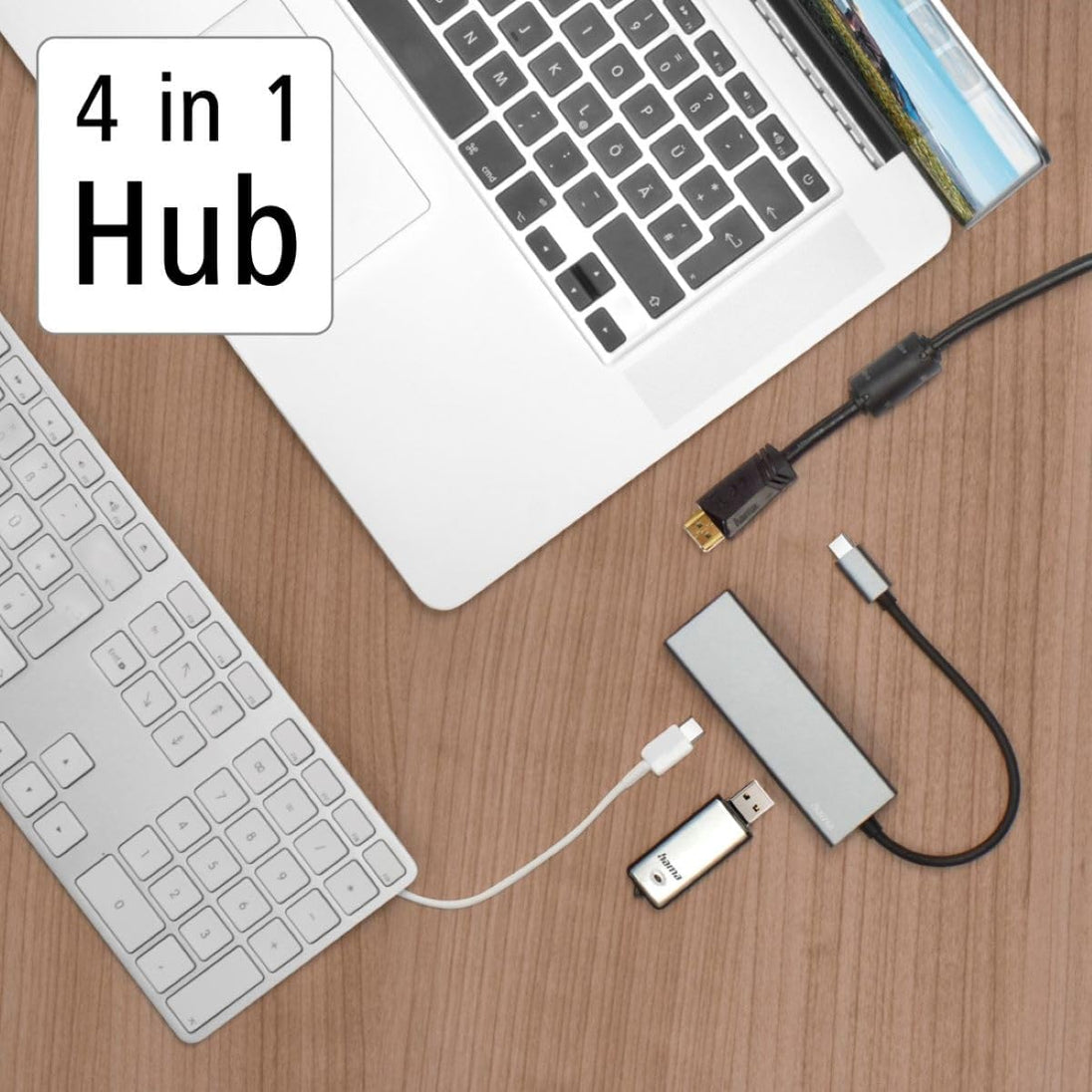 Hama USB-C Multiport | 4 ports with HDMI | Grey
