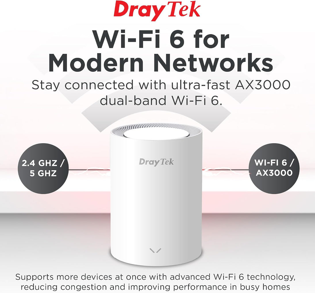 DrayTek VigorAP 805 | Mesh wireless access point | Wi-Fi 6 AX3000 | 2.5GbE