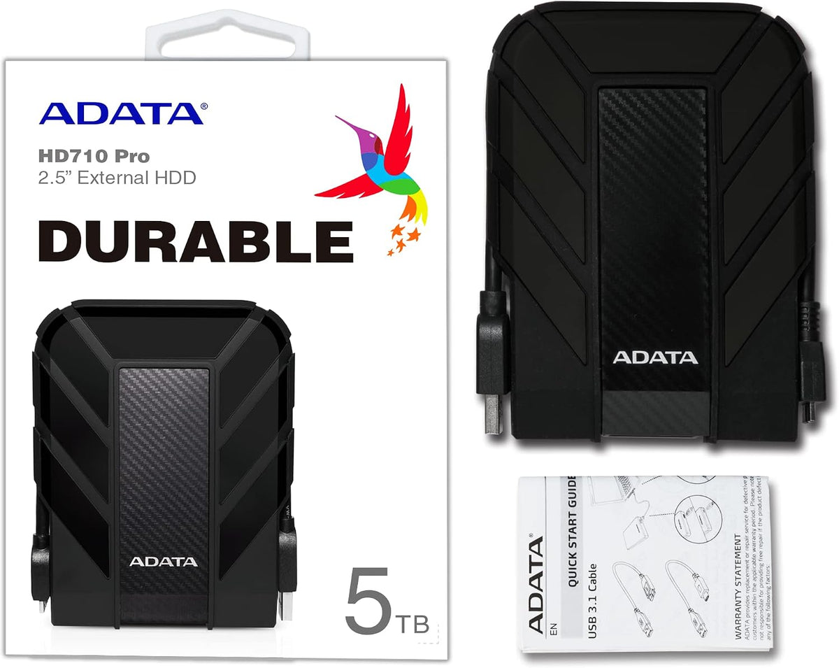 ADATA HD710 Pro | 5TB portable external hard drive | USB 3.2 Gen 1 | Black