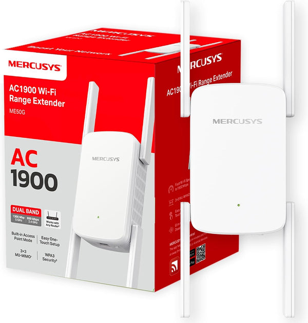MERCUSYS ME50G | Wi-Fi range extender | AC1900 dual band | UK plug