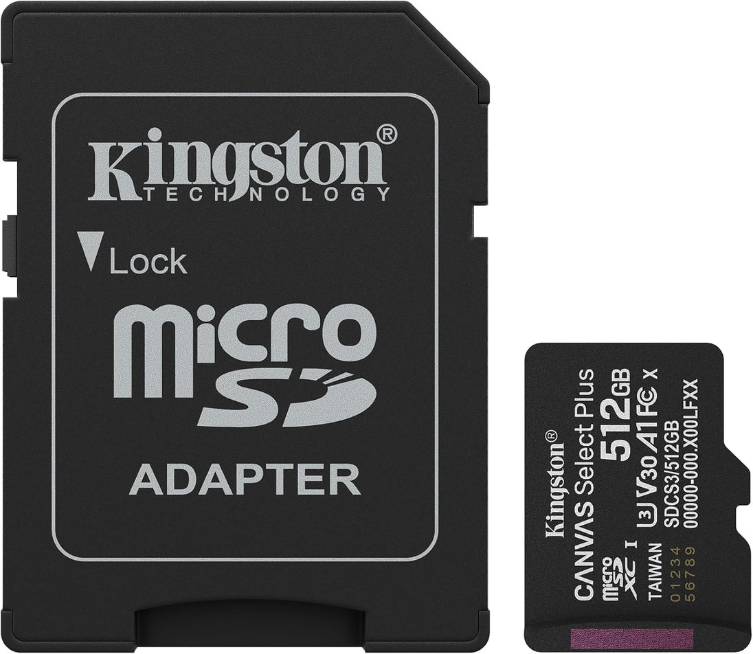Kingston Canvas Select Plus Gen3 | 512GB microSDXC card | UHS-I U3 V30 A1