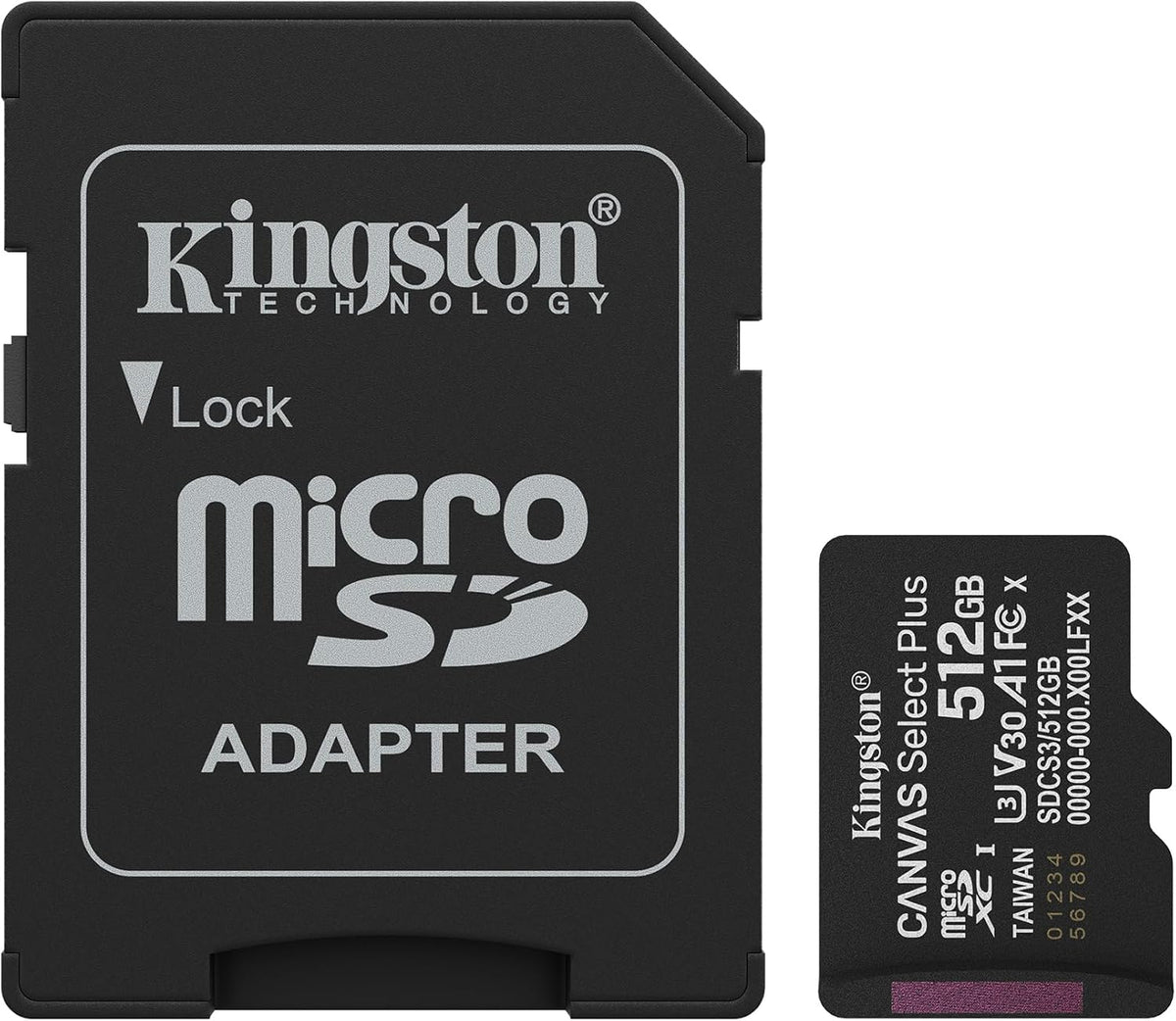 Kingston Canvas Select Plus Gen3 | 512GB microSDXC card | UHS-I U3 V30 A1