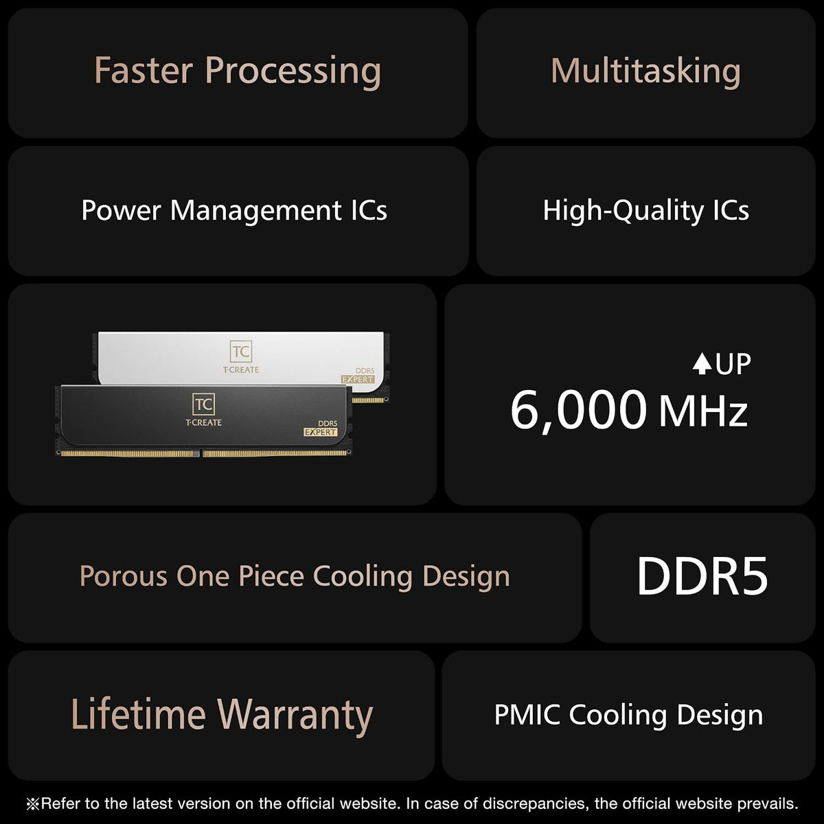 TEAM T-CREATE EXPERT | DDR5 RAM kit | 32GB 7200MHz CL34 | Black 2 x 16GB