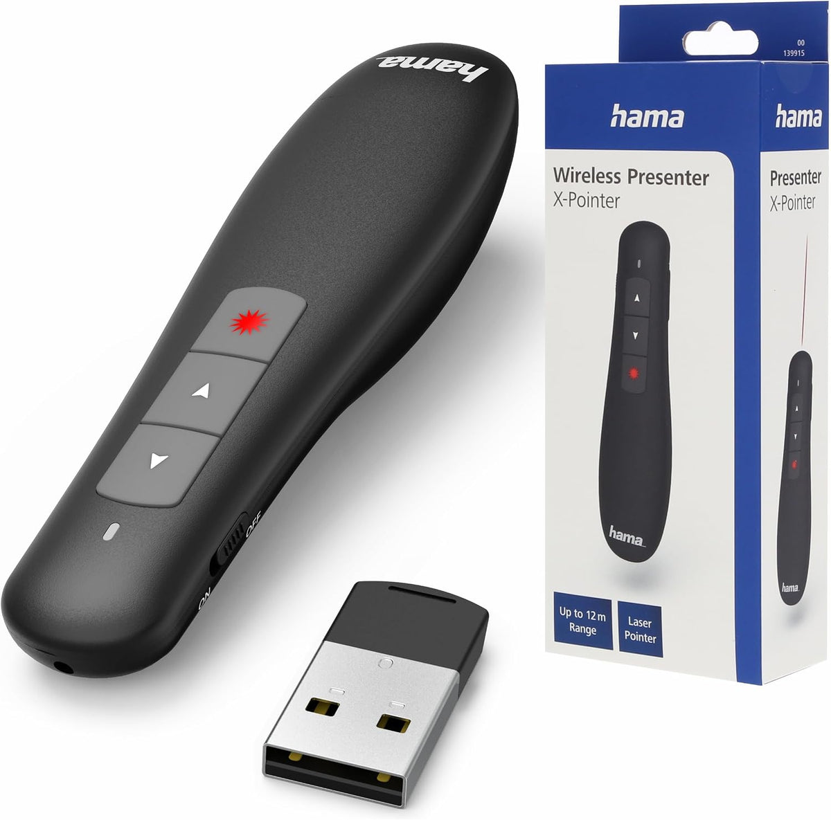 Hama X-Pointer | Wireless laser presenter | 12 m range | Black