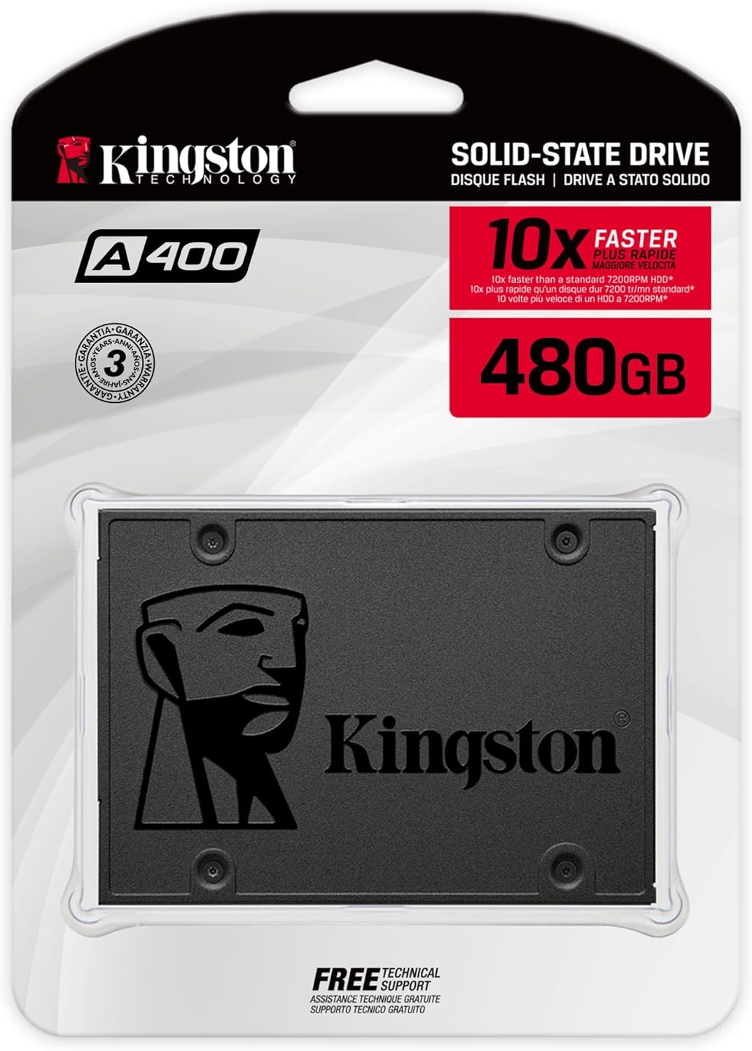 Kingston A400 | 480GB SATA SSD | 2.5 inch 7mm | Up to 500MB/s read