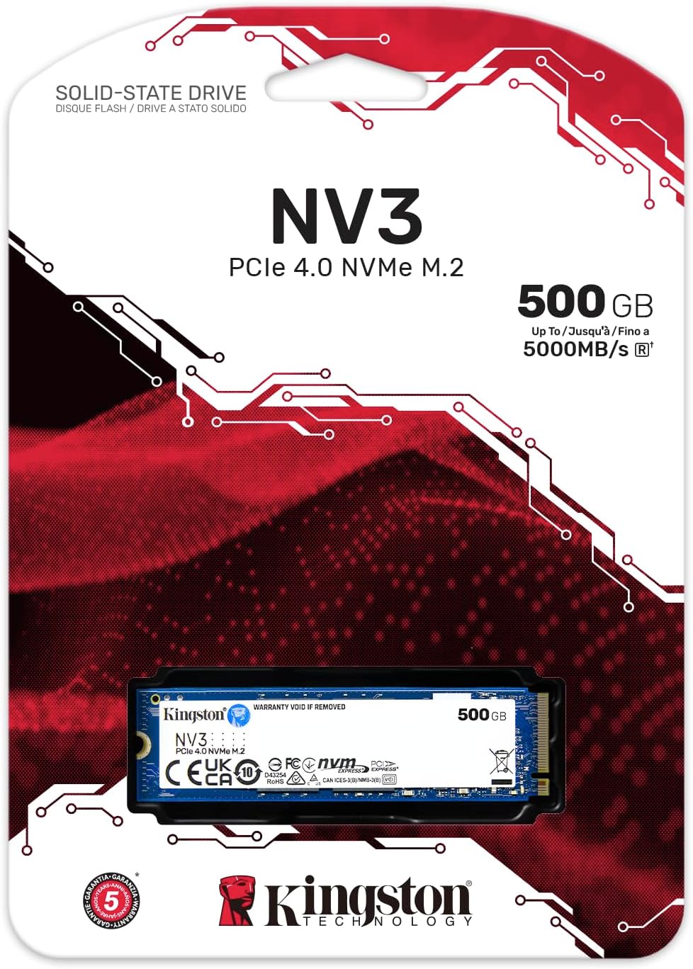 Kingston NV3 | 500GB NVMe SSD | PCIe 4.0 M.2 2280