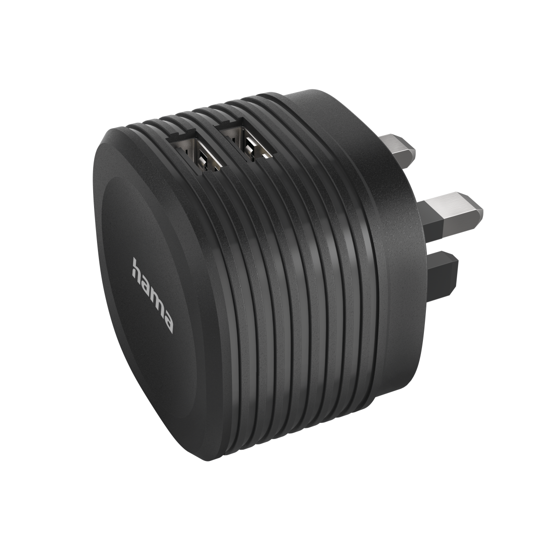 Hama Dual Charger | 2x USB-A 2.4A | UK plug | Black