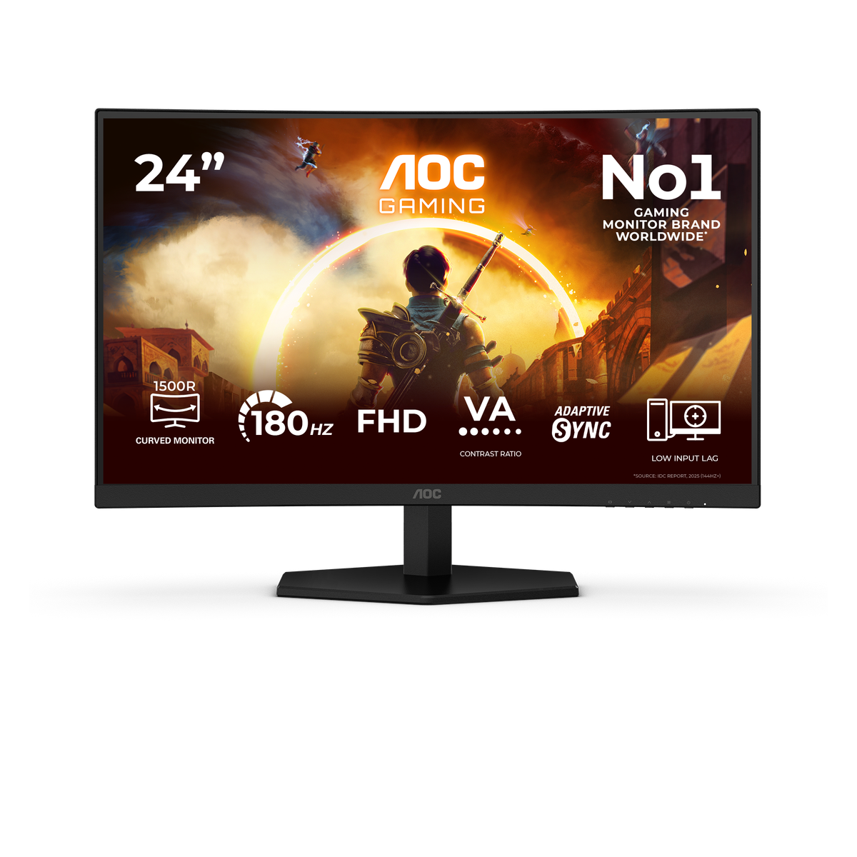 AOC C24G42FE | Curved gaming monitor | 23.6-inch FHD 180Hz | Black