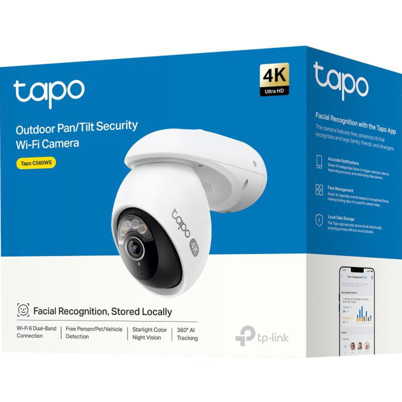 TP-Link Tapo C560WS | Outdoor security camera | 4K 8MP pan and tilt | White