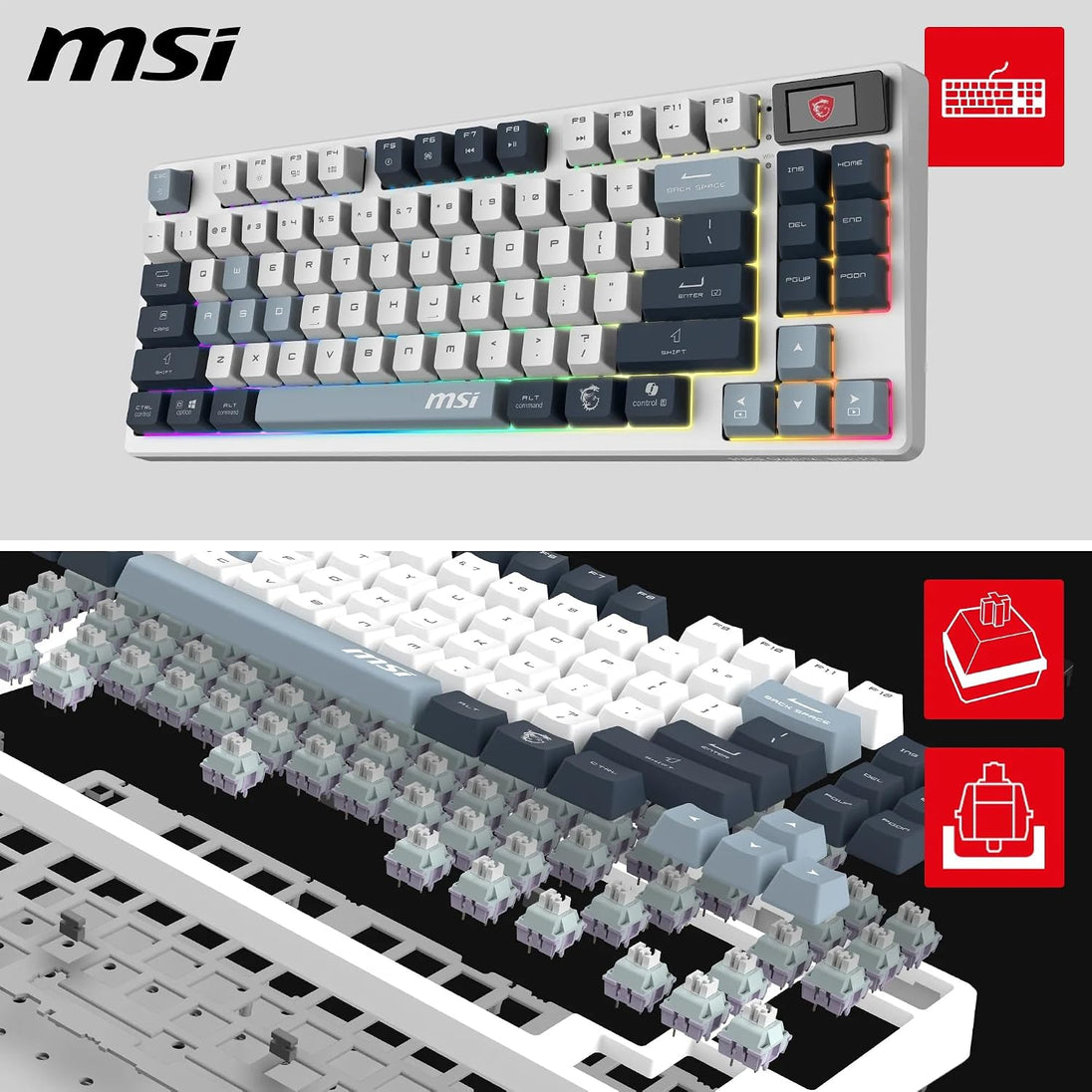 MSI FORGE GK600 TKL WIRELESS SKY | UK layout | Sky