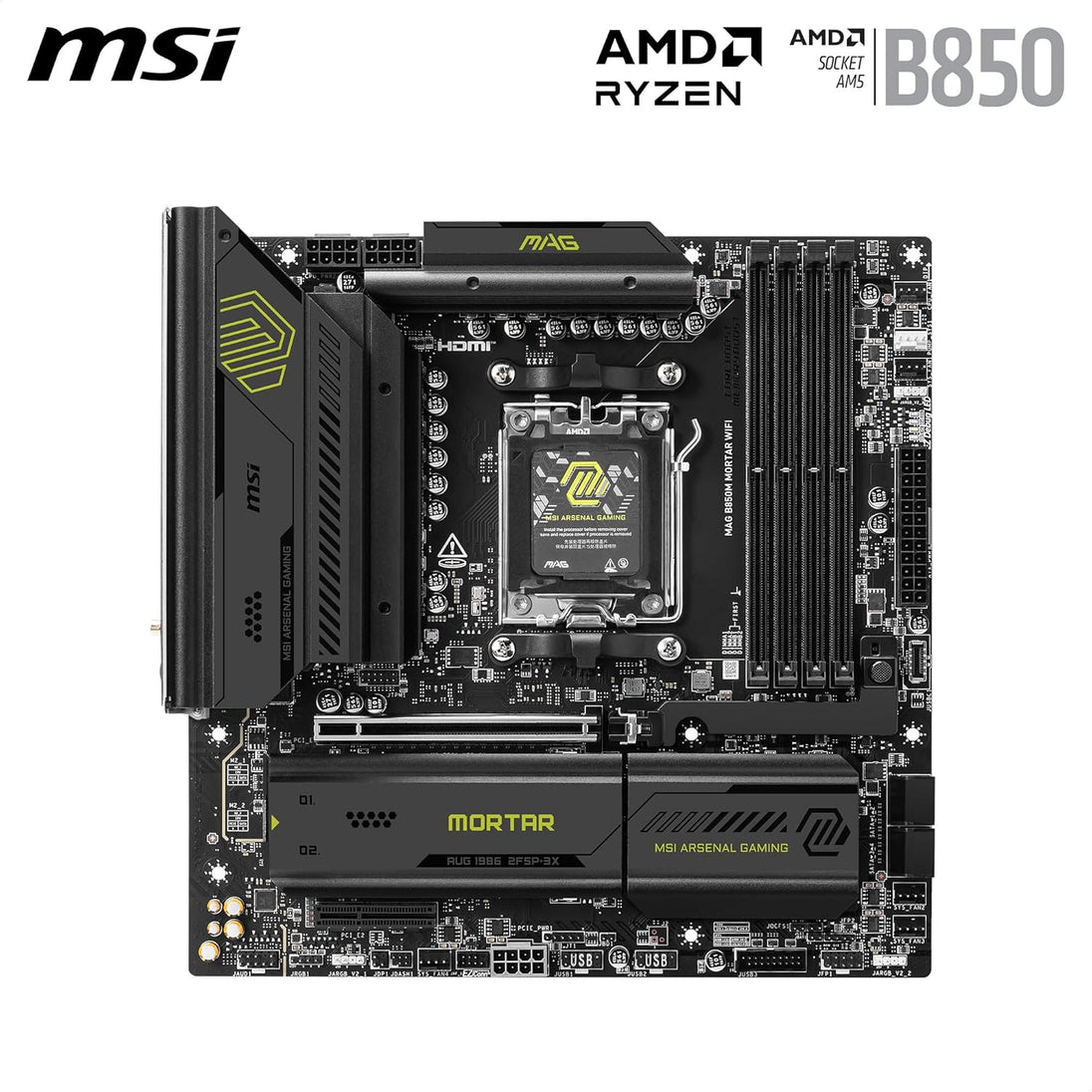 MSI MAG B850M MORTAR WIFI | Micro-ATX motherboard | AM5 and DDR5 | Wi-Fi 7