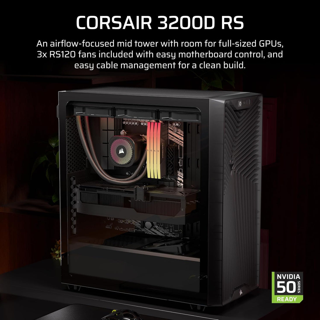 CORSAIR 3200D RS | Mid-tower PC case | Smoke | 3x RS120 fans