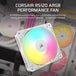 CORSAIR RS120 ARGB | 120mm PWM case fan | 2100 RPM | White