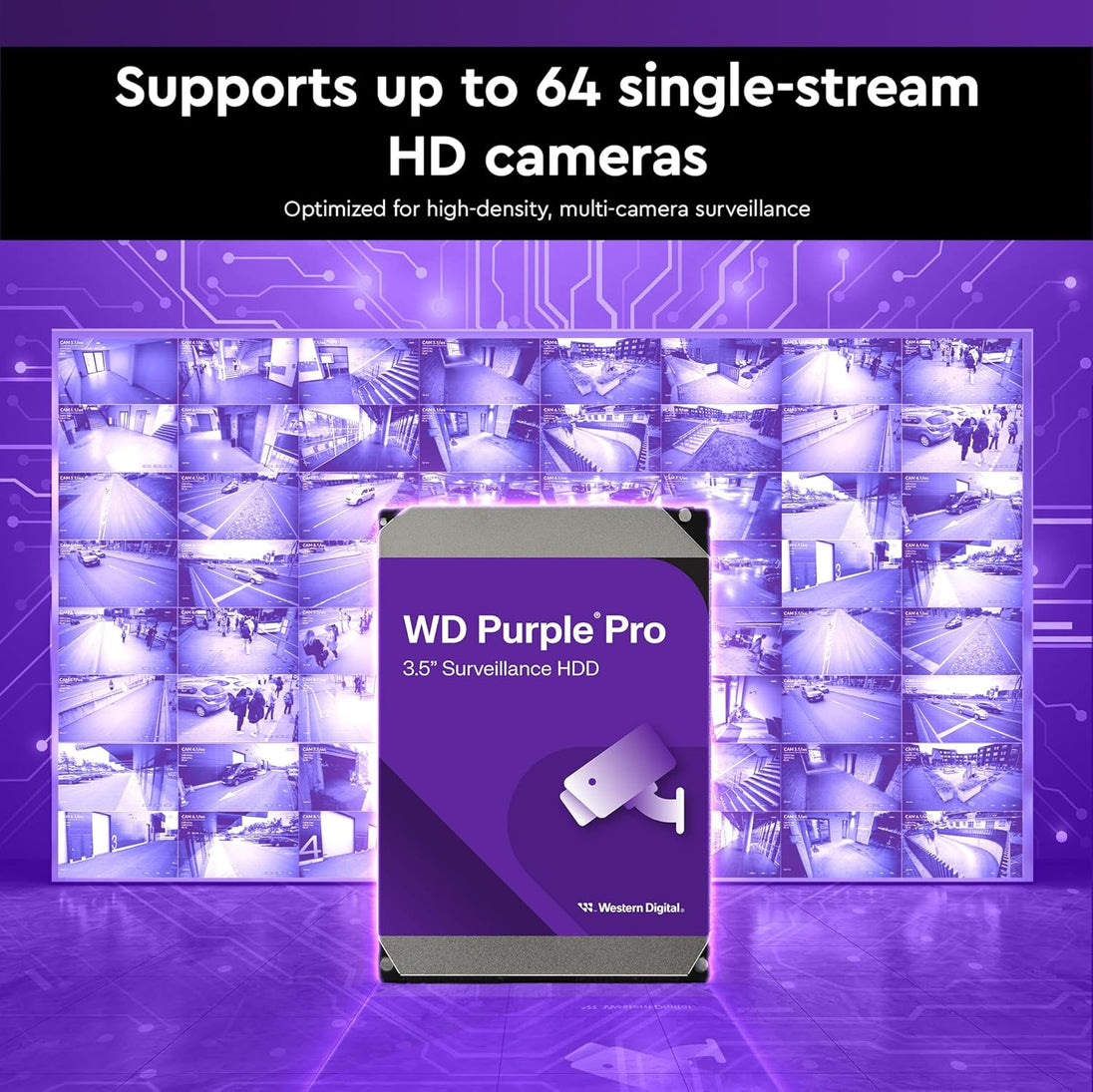 WD Purple Pro WD102PURP | Internal surveillance hard drive | 10TB SATA