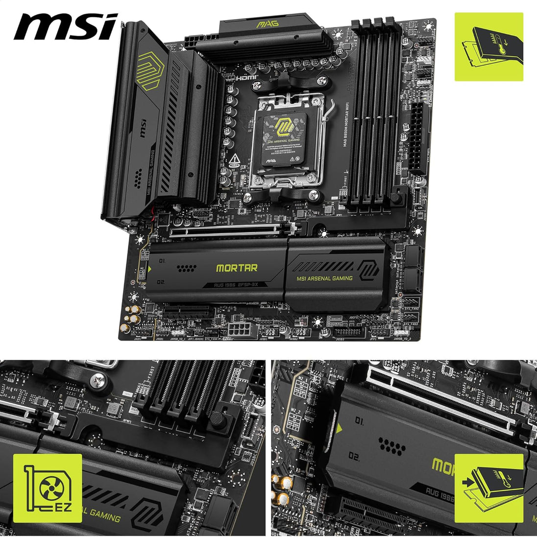 MSI MAG B850M MORTAR WIFI | Micro-ATX motherboard | AM5 and DDR5 | Wi-Fi 7