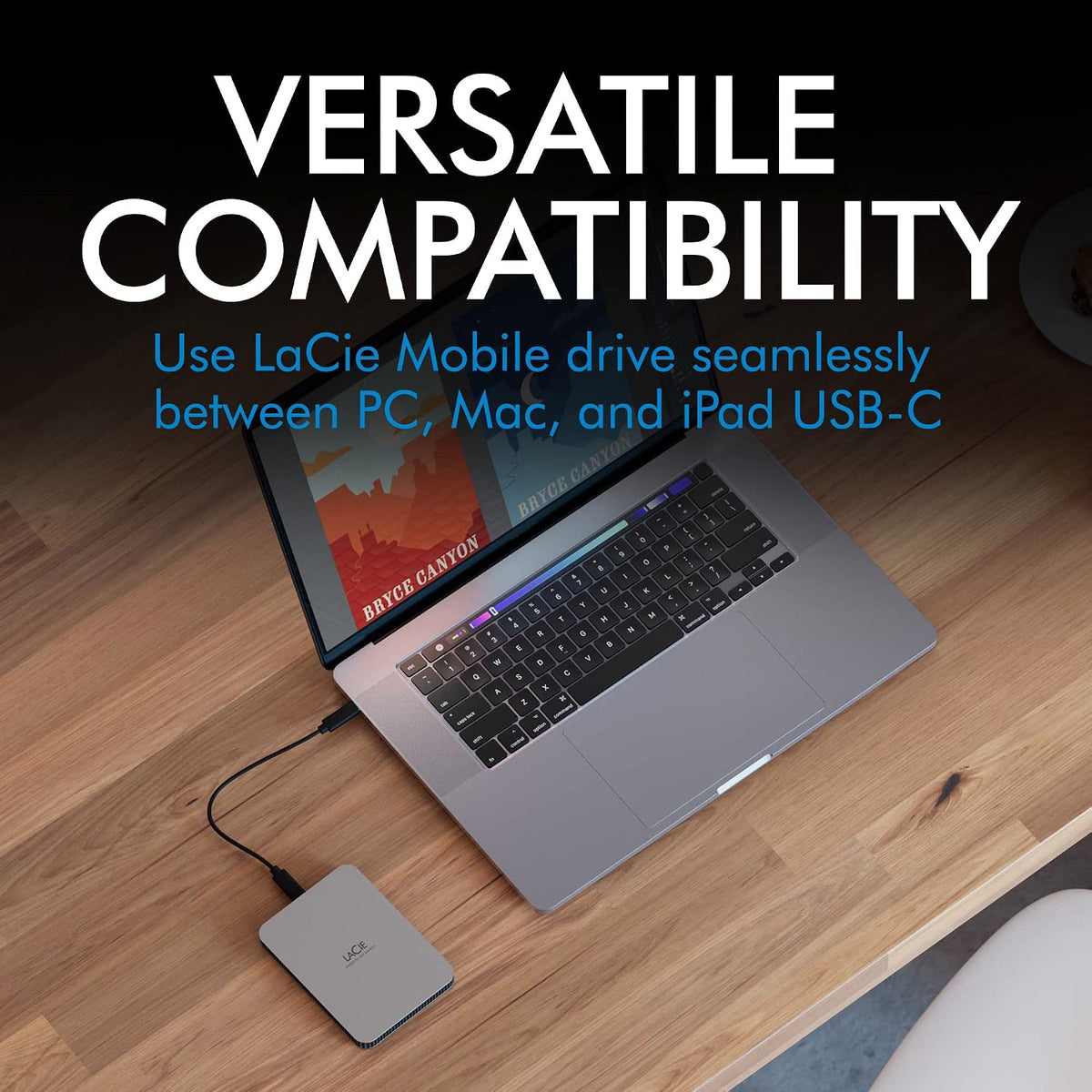 LaCie Mobile Drive | 5TB USB-C | Moon Silver