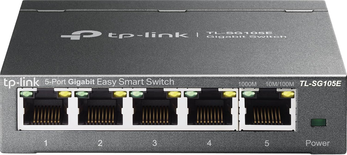 TP-Link TL-SG105E | 5-port Gigabit smart switch | 10/100/1000 Mbps | Metal