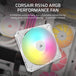 CORSAIR RS140 ARGB | 140mm PWM case fan | 330–1700 RPM | White