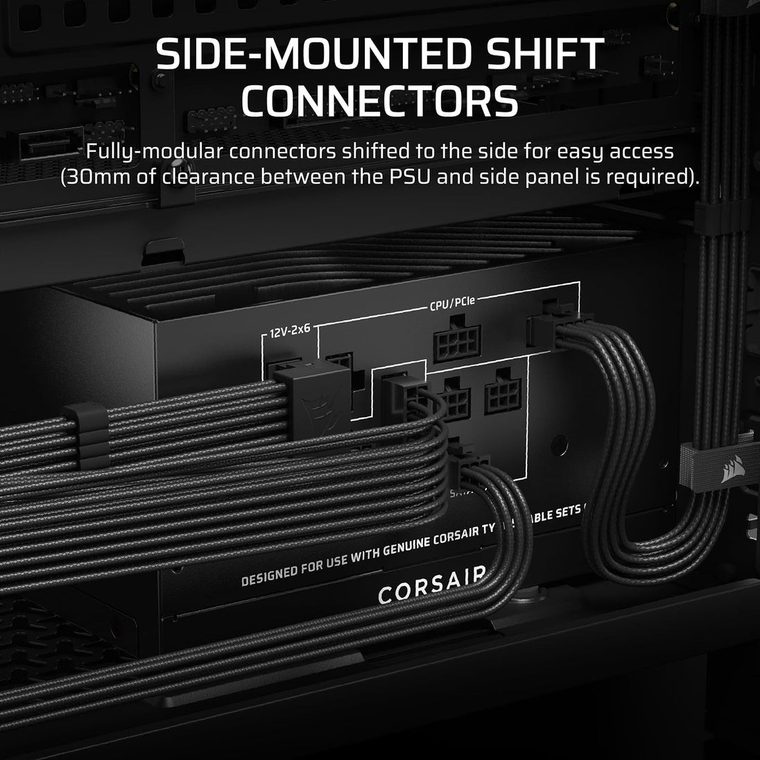 CORSAIR RM750x SHIFT | Fully modular ATX PSU | 750W 80 PLUS Gold | Black