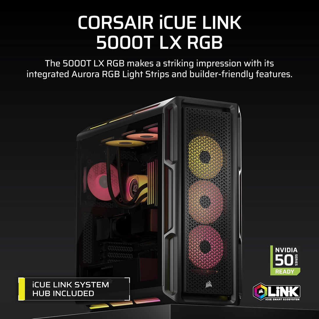 CORSAIR iCUE LINK 5000T LX RGB | PC case | Mid-tower | Black
