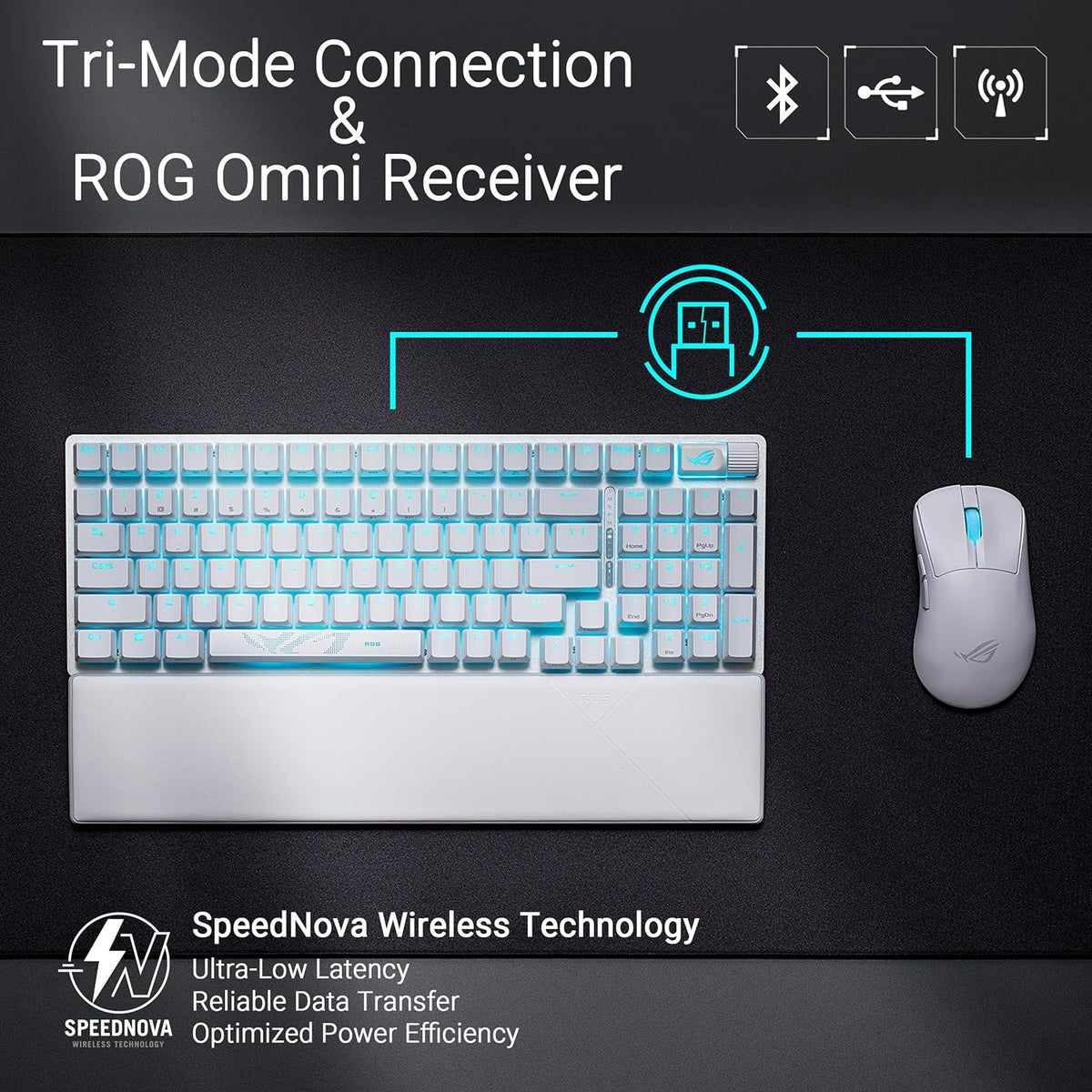 ASUS ROG Strix Scope II 96 Wireless | Gaming keyboard | 96% layout | White