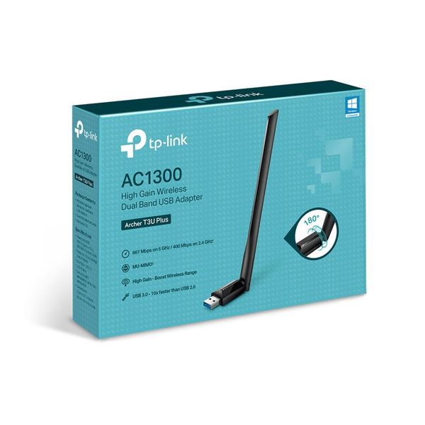 TP-Link Archer T3U Plus | AC1300 Wi-Fi USB adapter | Dual band | 400 + 867 Mbps