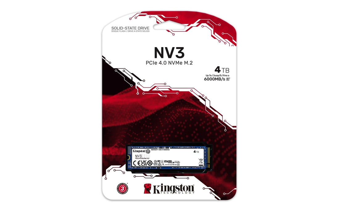 Kingston NV3 | 4TB NVMe SSD | PCIe 4.0 x4 M.2 2280 | 6000MB/s read