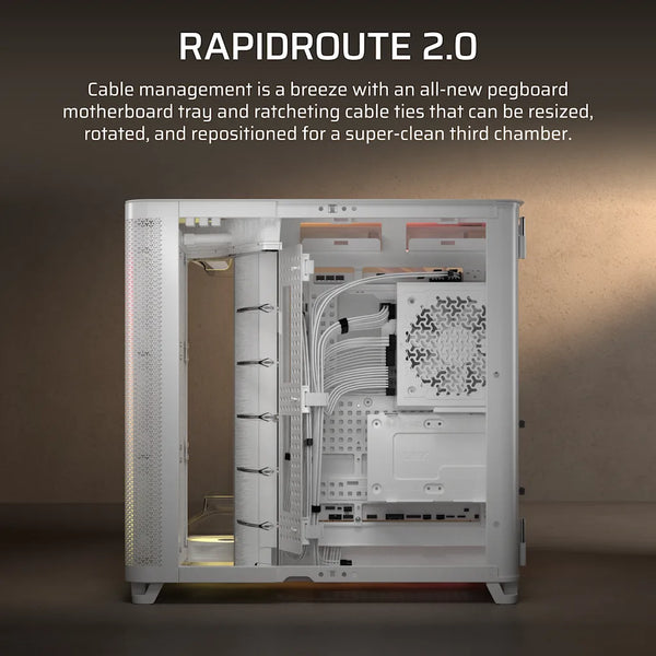 CORSAIR AIR 5400 RS-R ARGB | Mid tower PC case | Triple chamber | White