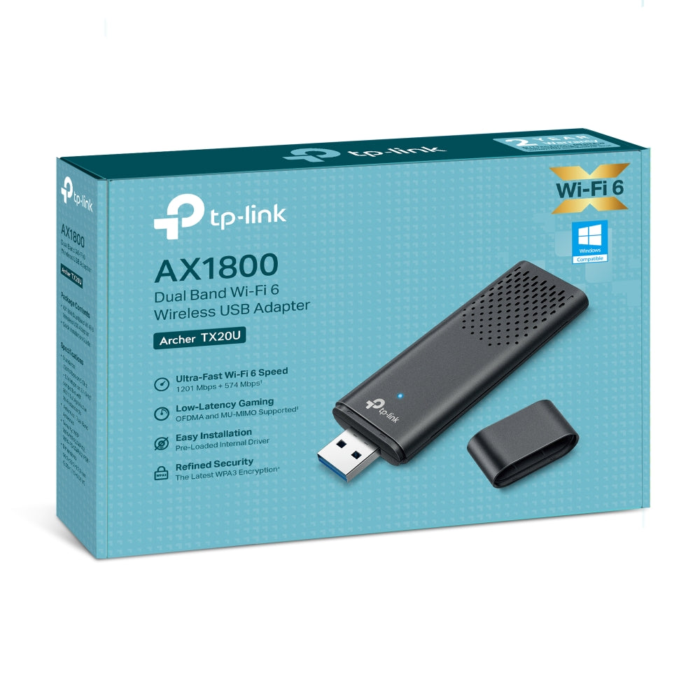 TP-Link Archer TX20U | Wi-Fi 6 USB adapter | AX1800 dual band | 1201 + 574 Mbps