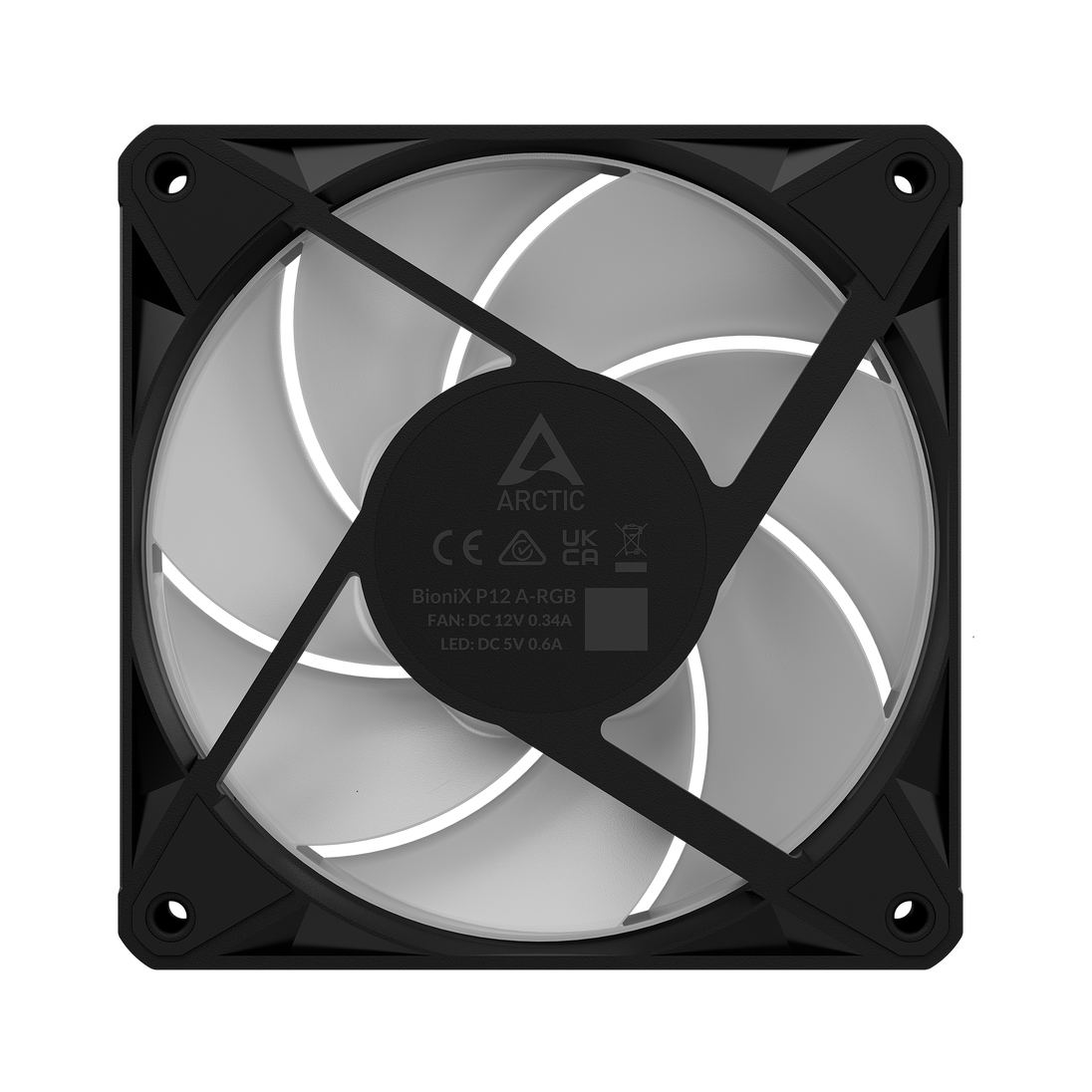 ARCTIC BioniX P12 A-RGB | 120 mm PWM case fan | 450–3000 rpm | Black