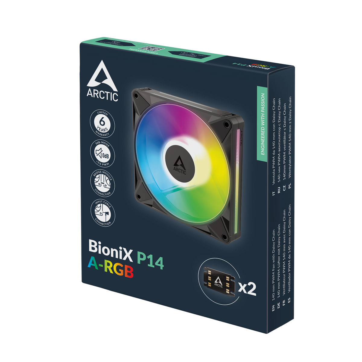 ARCTIC BioniX P14 A-RGB | 140 mm case fan | Black