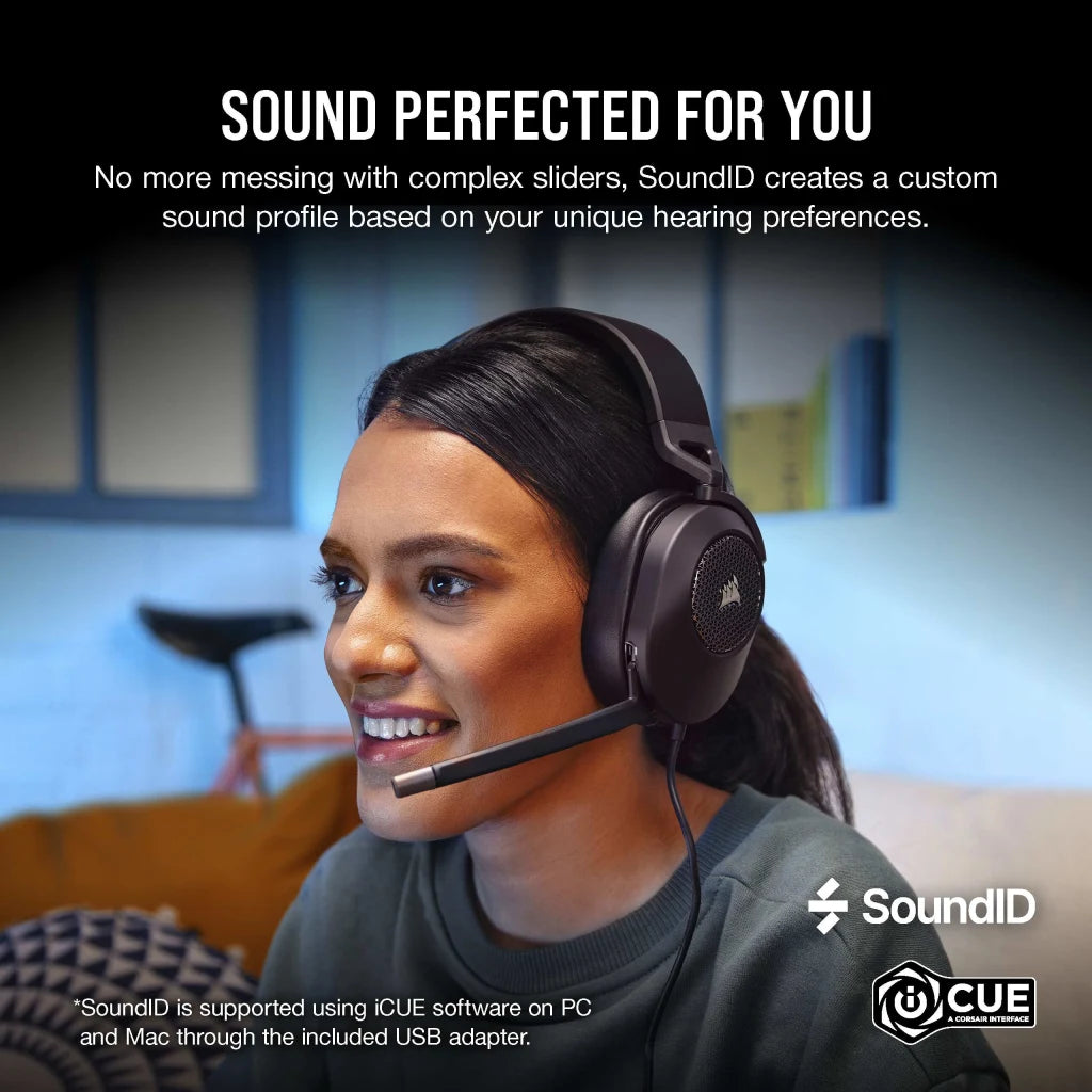 CORSAIR HS65 SURROUND | Wired gaming headset | Dolby Audio 7.1 | Carbon