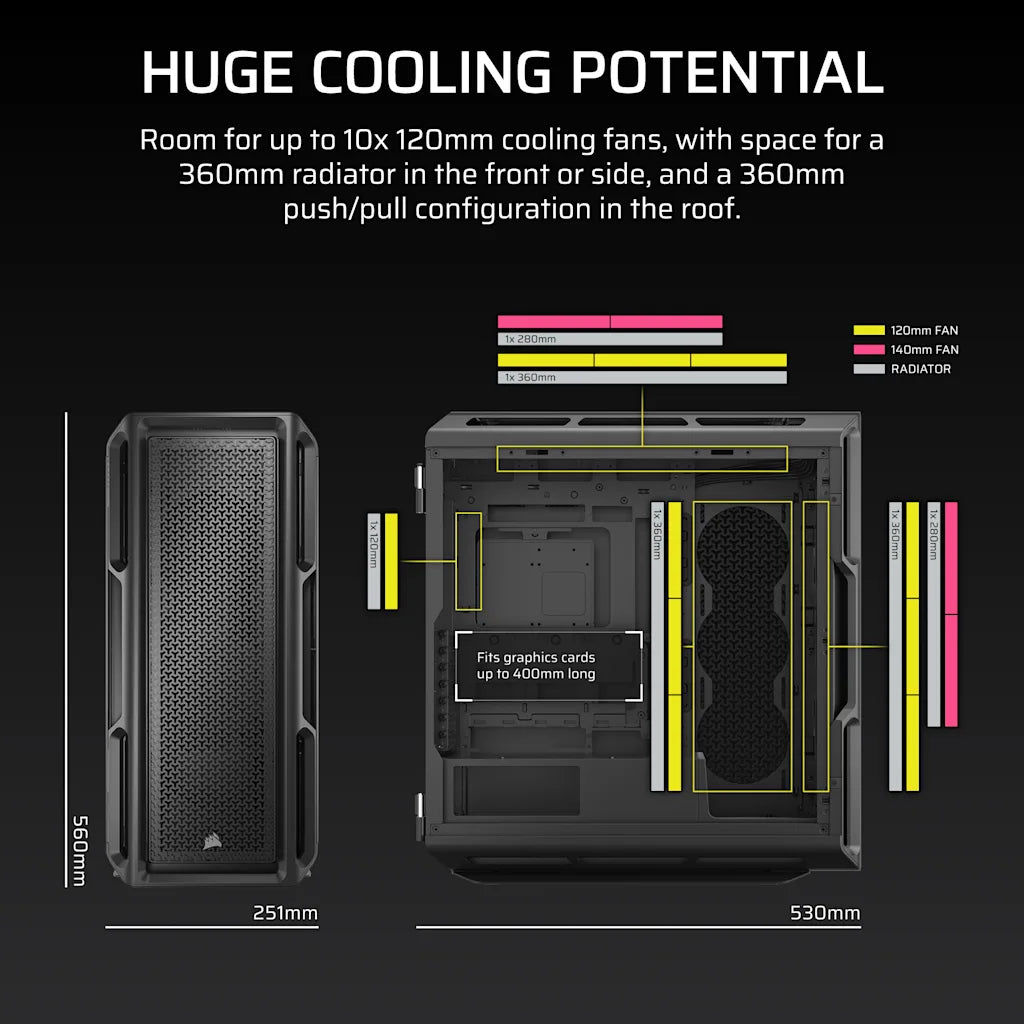 CORSAIR 5000T | Mid-tower PC case | E-ATX | Black