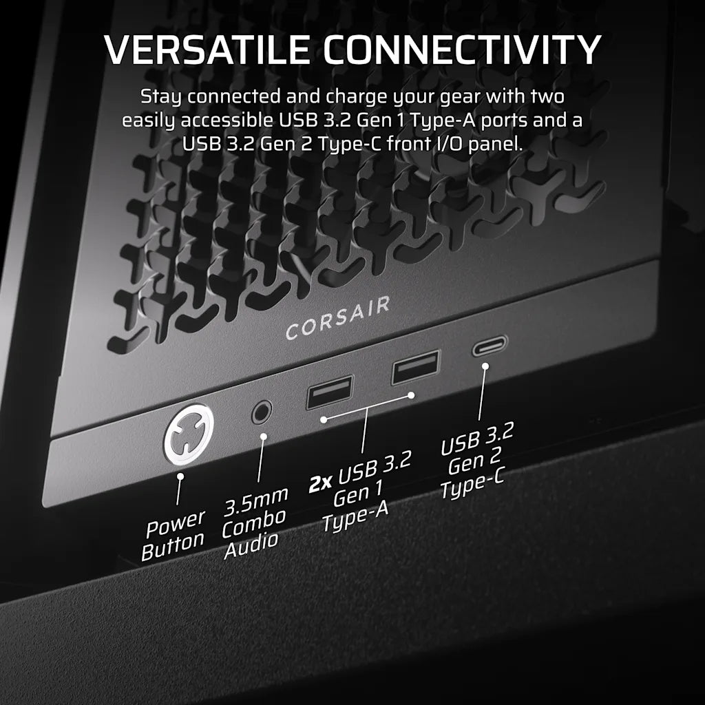 CORSAIR FRAME 4000D RS | Mid-tower PC case | 3 RS120 fans | Black