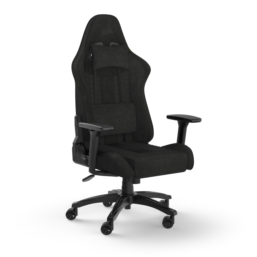 CORSAIR TC100 RELAXED | Fabric gaming chair | Reclines 90–160° | Black/Black