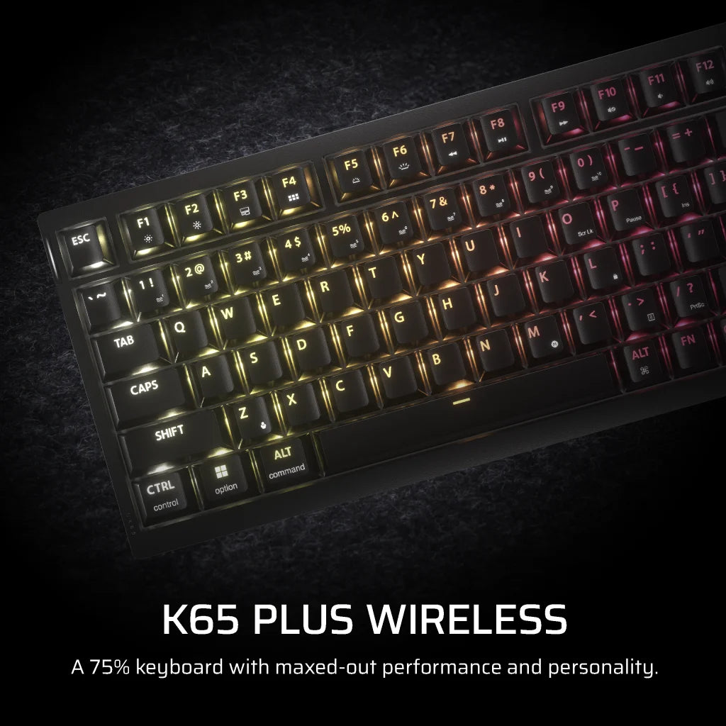 CORSAIR K65 PLUS WIRELESS | 75% gaming keyboard | MLX Fusion tactile