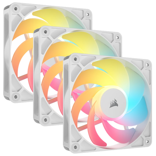 CORSAIR RS120-R ARGB | 120mm PC case fans | PWM reverse rotor | White 3-pack