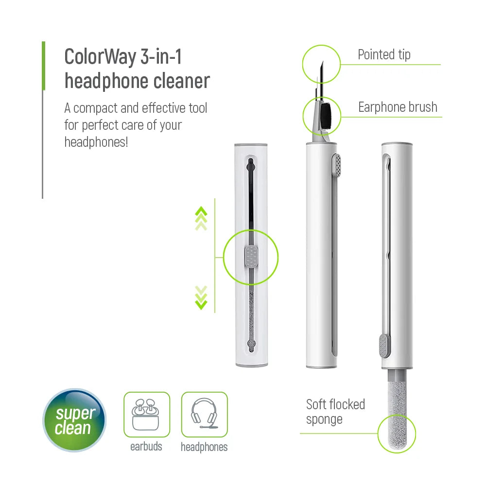 ColorWay CW-1131 | Headphone cleaning pen | 3-in-1 | Compact design