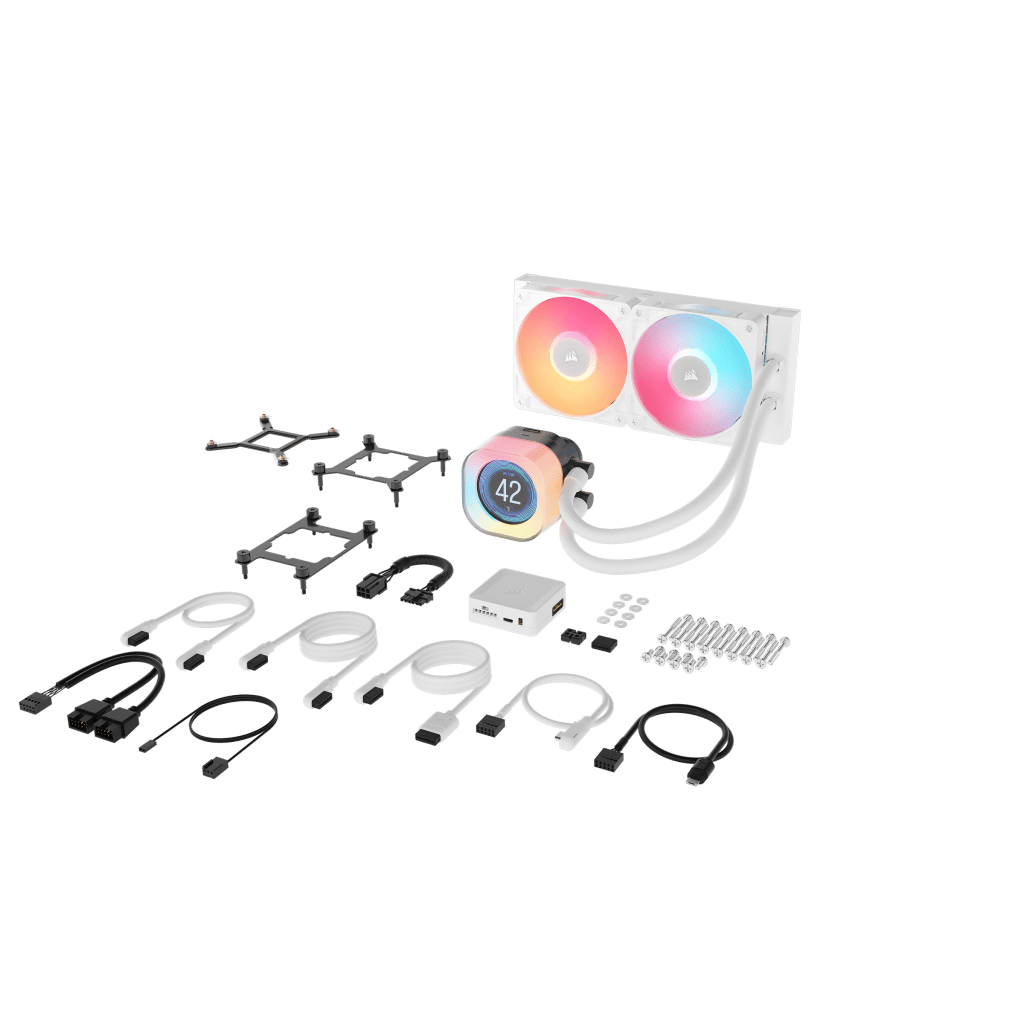 CORSAIR iCUE LINK TITAN 240 RX LCD | Liquid CPU cooler | 240mm radiator | White