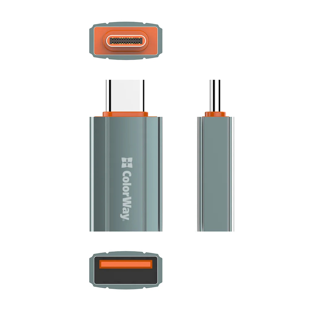 ColorWay CW-AD-AC | USB-A to USB-C adapter | 3A and USB 2.0 | Grey