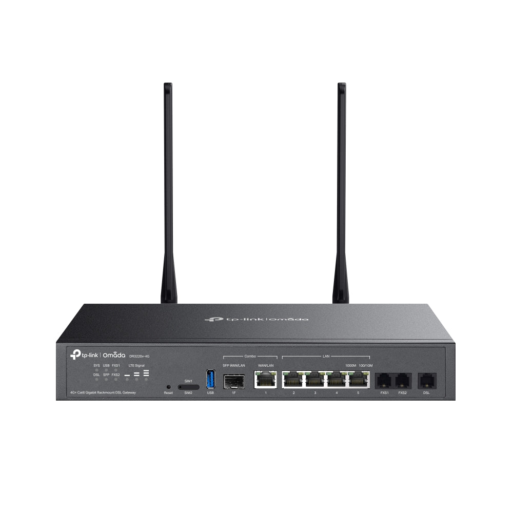 TP-Link Omada DR3220v-4G | DSL gateway | 4G+ Cat6 | Rackmount